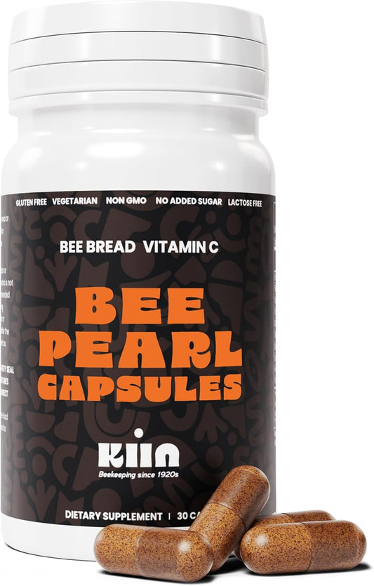 Bee Bread Capsules - Fermented Bee Pollen & Honey, 100% Natural Multivitamin, Superfood for Energy, Metabolism, Sleep, Recovery, Immunity | Rich in Vitamin C, B, Amino Acids, Antioxidants, Minerals